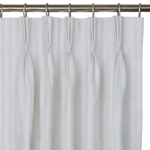 Custom Drape - Triple pinch - Striped Oyster - 44 " width x 119 " height